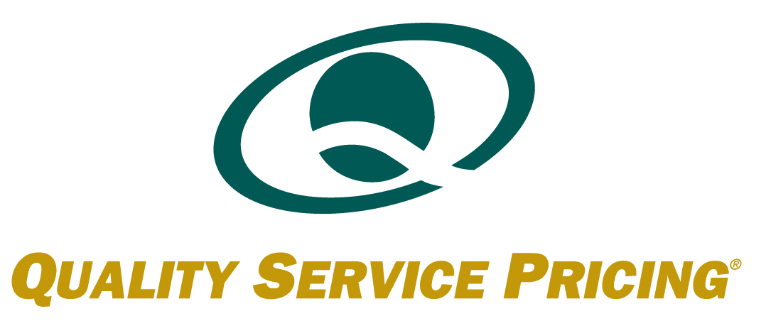 QSP logo on a light blue sky with fluffy clouds.